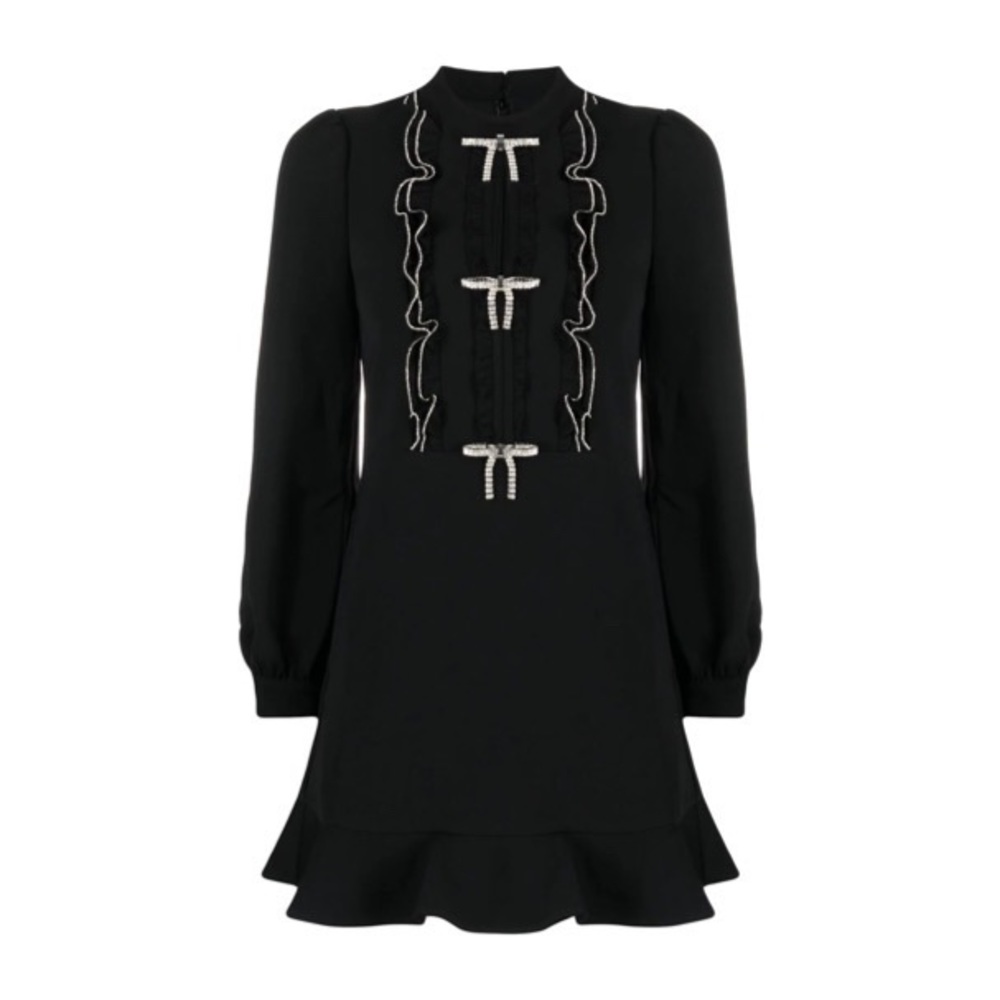 Self-Portrait crystal-embellished peplum minidress NWOT